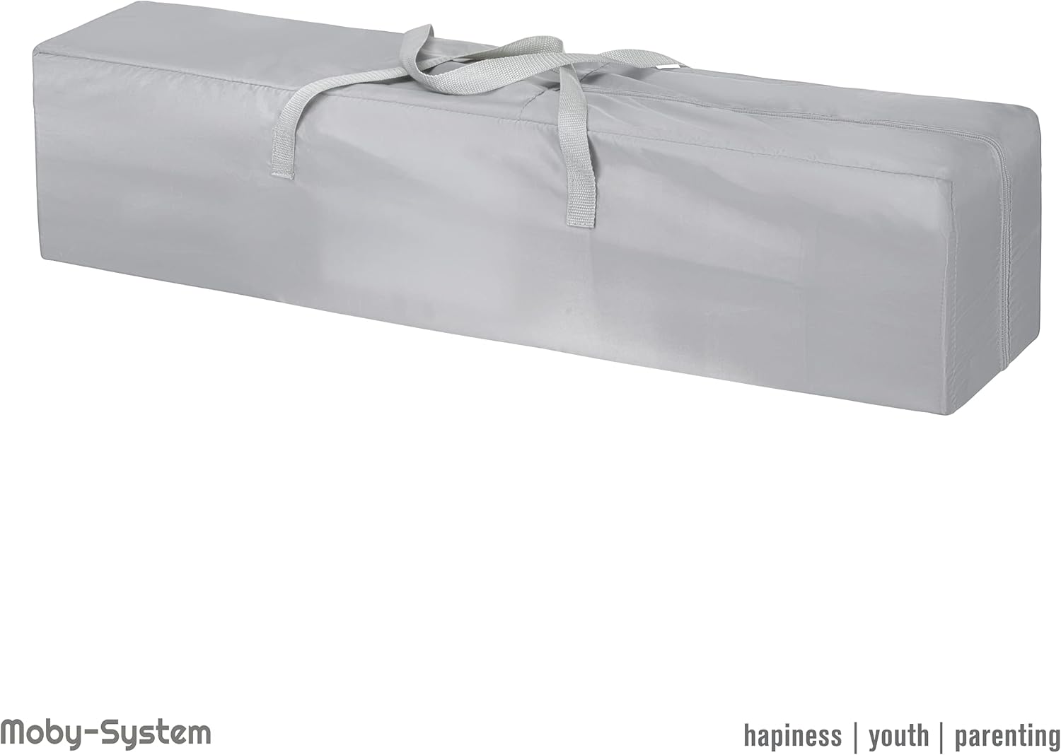 Moby-System playpen folded and stored in its transport bag