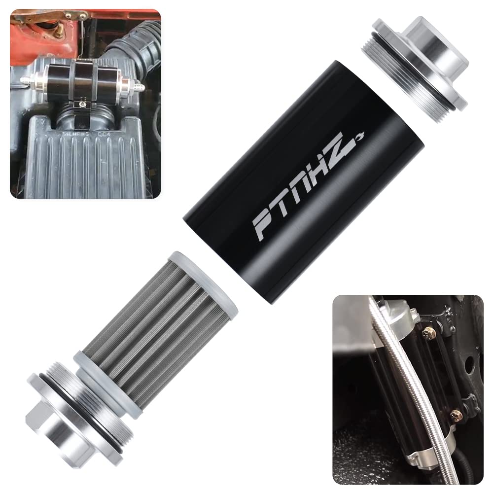 10 Micron Inline Fuel Filter With 6AN/8AN/10AN Adapter Fittings – Universal AN8