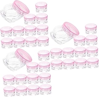 36 قطعة من زجاجات مستحضرات تجميل، زجاجة ترطيب، زجاجة قابلة لإعادة التعبئة للبودرة، زجاجات سفر شفافة، برطمان لوشن صغير، وعاء كريم، برطمانات صغيرة، وعاء بودرة شفاف، وعاء كريمي بلاستيكي من فوميز