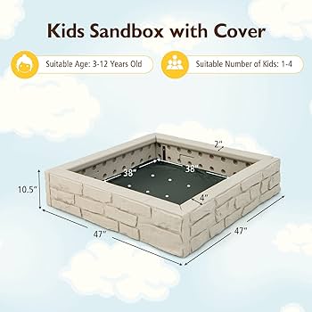 その他 sandbox Amazon.com: Costzon Kids Sandbox with Cover, 47