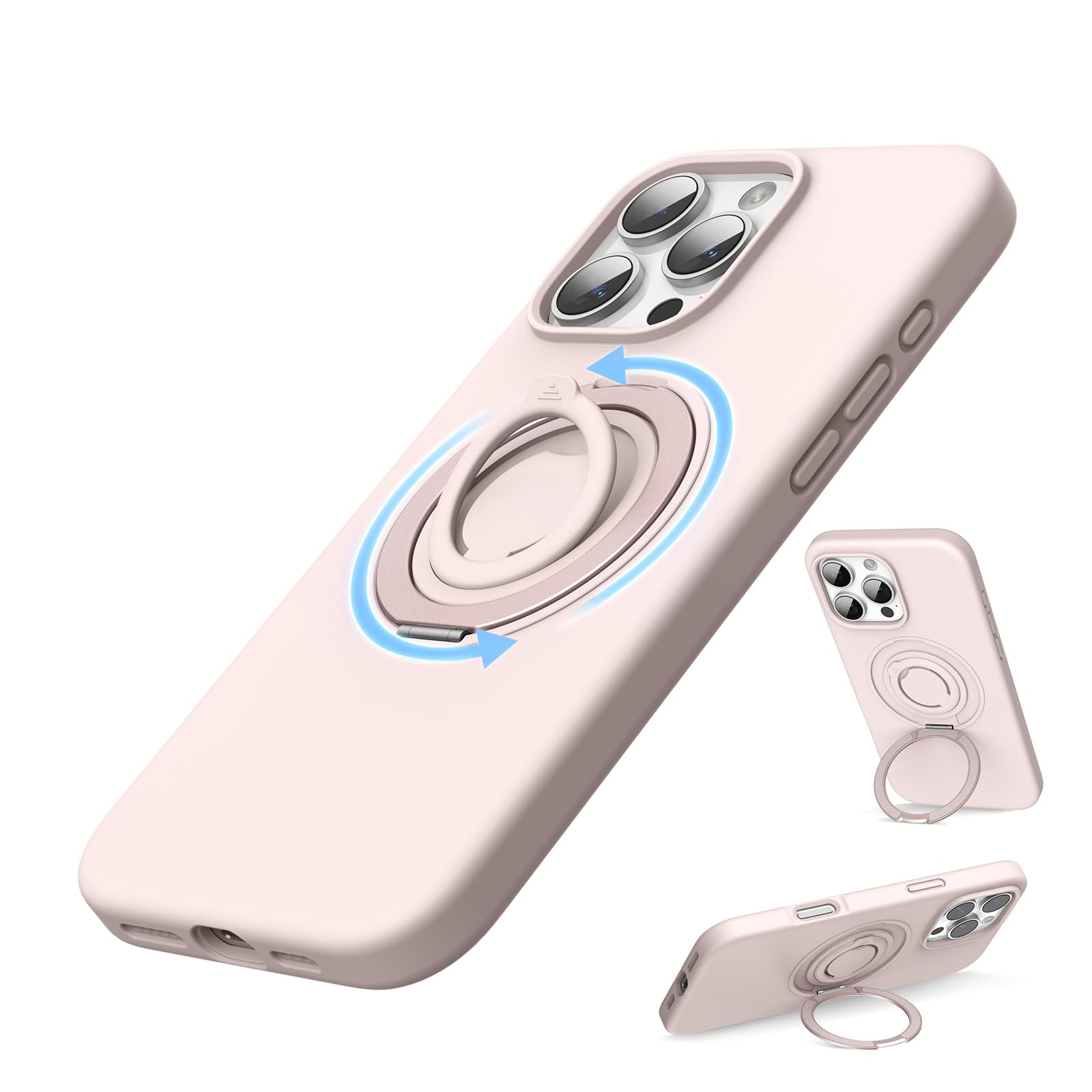 SURPHY 360° Magnetic Stand for iPhone 16 Pro Case with Finger Ring, Compatible with MagSafe, Ring Stand and Finger Ring Ph...