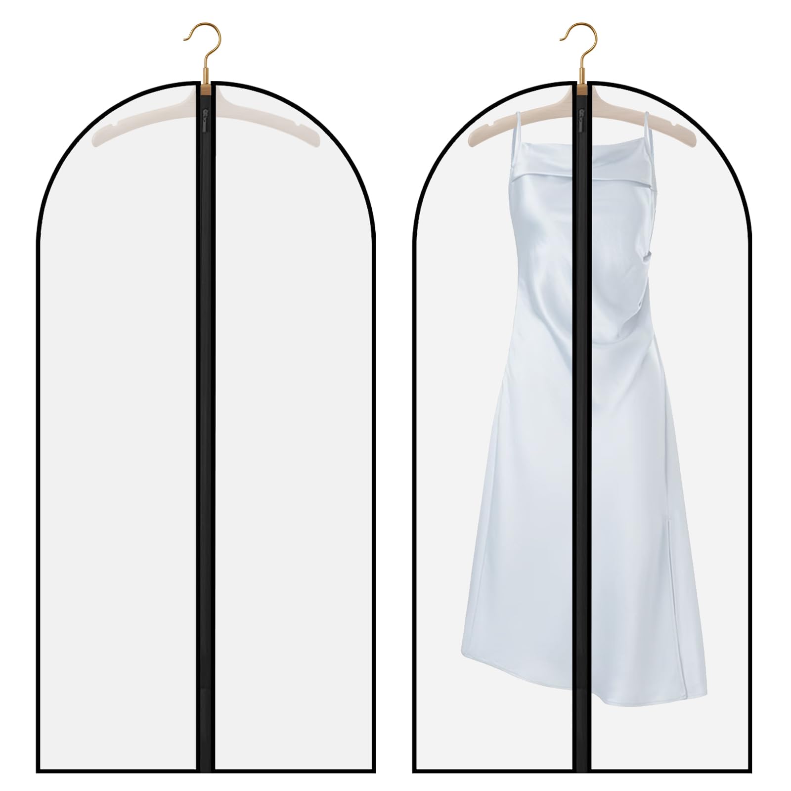 12 Stück Kleiderhüllen mit Reißverschluss, staubdicht, wasserdicht, wasserdicht, staubdicht, transparente Schutzhüllen für Hemden, Anzüge, Mäntel, Clothes Covers Tasche