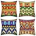 Poszewki na poduszki 50 x 50 cm, zestaw 4 sztuk, kolorowe poszewki na poduszki w stylu etnicznym, na sofę, do sypialni, dekoracyjne, kwadratowa, aksamitna poszewka na poduszkę z niewidocznym zamkiem błyskawicznym, 50 x 50 cm