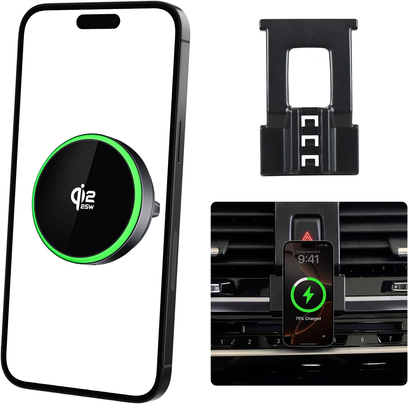 Qi2.2 25W Wireless Charger Car Phone Mount for BMW X3 2018-2021,X4 2019-21