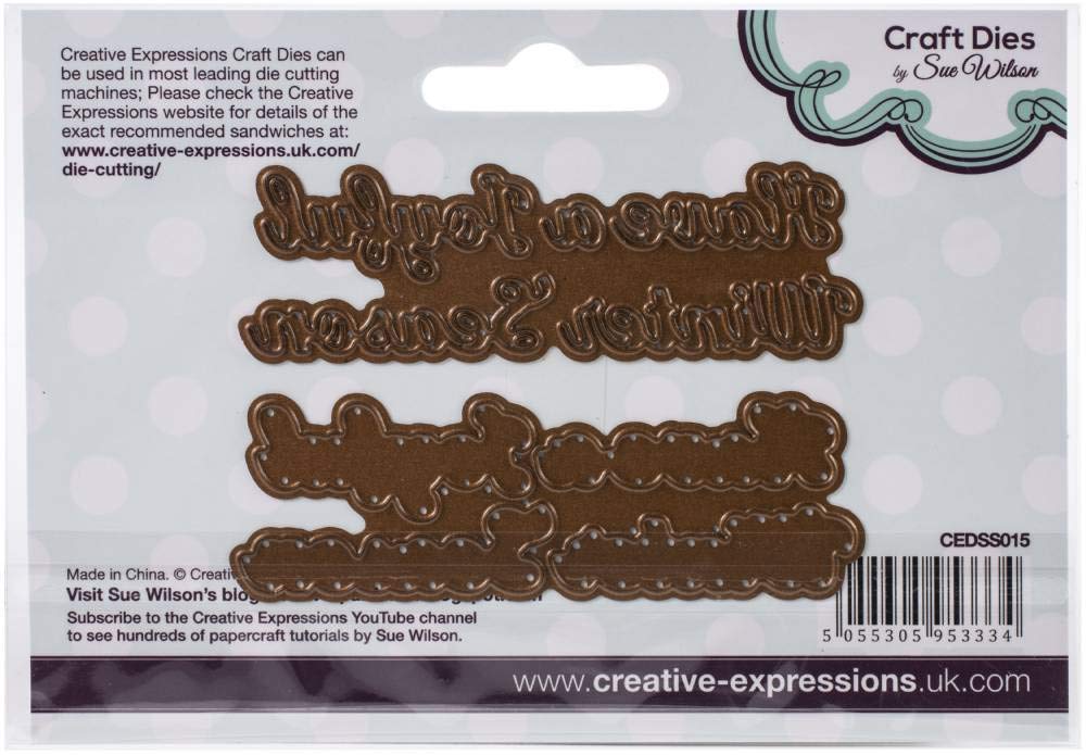 Creative Expressions Shadow Sentiments-Have A Joyful Winter Sue Wilson Festive Shadowed Sentiment Have A Joyful Winter Season Craft Die