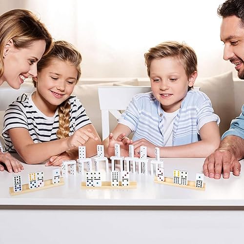 Miniatura 8 de HAKIDZEL 4 piezas Minotauro Base Dominó Accesorios Mexicano Tren Domino Rack Domino Azulejos Titulares Bandejas Juego de Naipes Soporte Mexicano