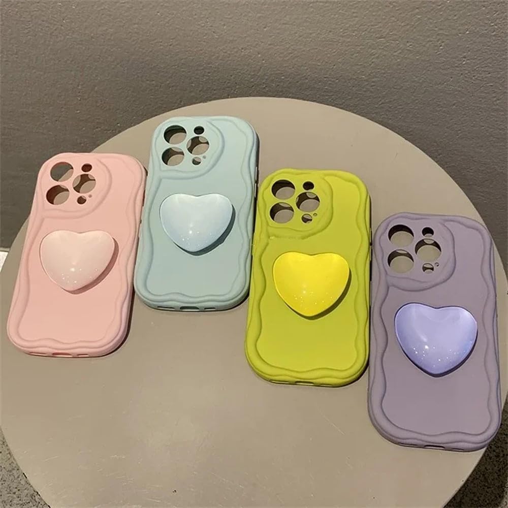 Etui Crystal Love Heart Stand Case do iPhone'a 15 14 Pro Max 14 Plus 13 12 11 XS XR Silikonowa miękka obudowa, fioletowa, do iphne13pro