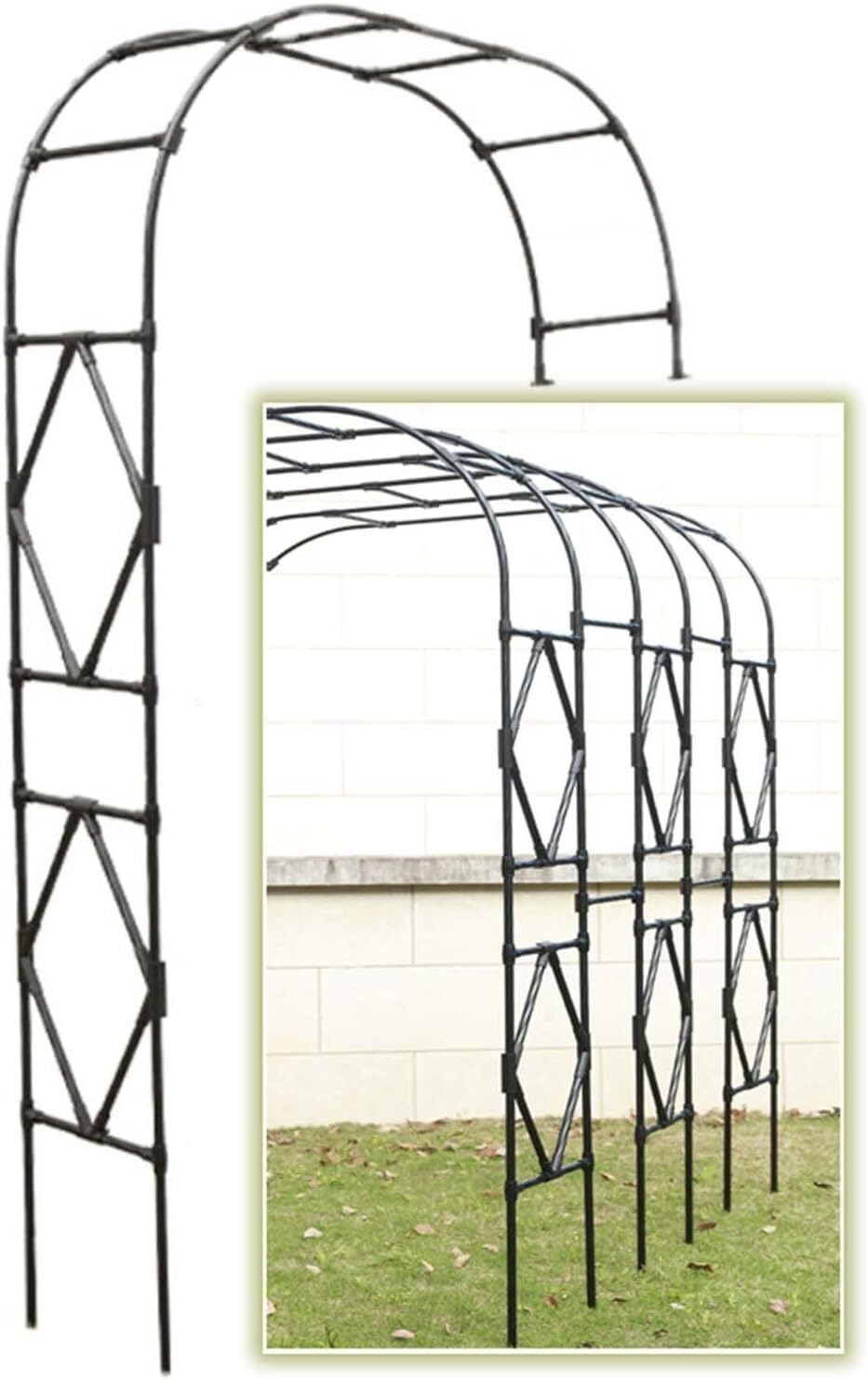 Treillis de jardin en métal de tube en acier durable noir
