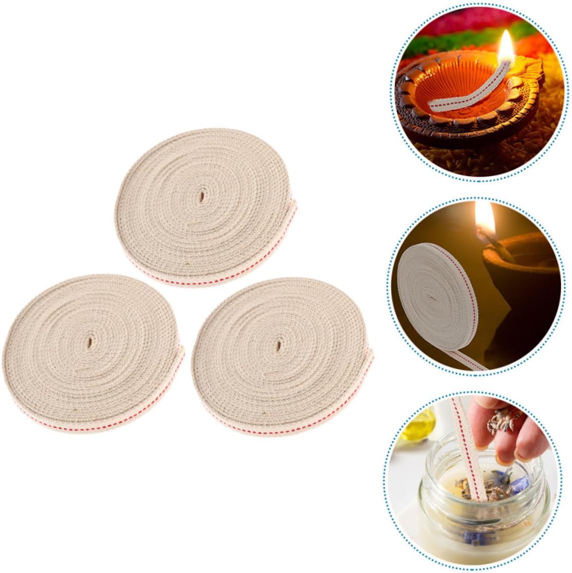 Kerosene Oil Light Wicks 3 Rolls Cotton for Flat Wick Lamps Halloween