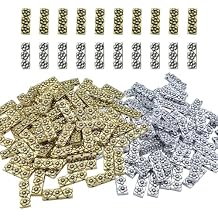 150 Pcs 3-Hole Rectangle Spacer Bar Metal Beads Tibetan Tila Beads Alloy Spacers Bar Link Connectors for DIY Multi-Strand Jewelry Necklace Bracelet Crafts