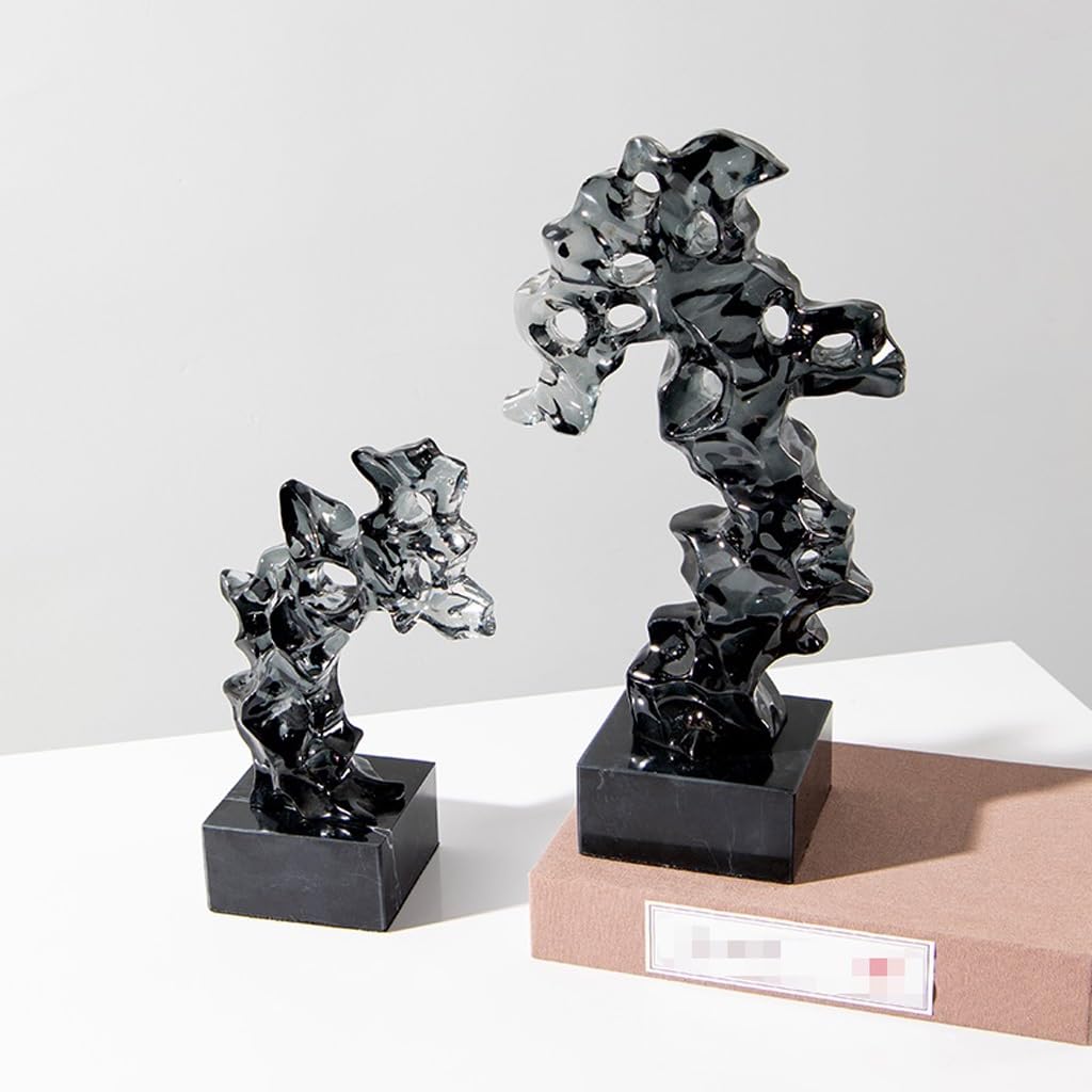 ULTRAWAVE Estatuas Pequeñas Decoración de Oficina, Adornos de Estilo Chino, Resina Transparente, Arte rocoso, Villa, Modelo, decoración de Entrada de habitación Estatuas Decorativas De Escritorio(M)