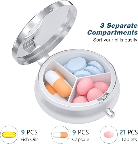 Miniatura 3 de Pastillero, bonito pastillero de viaje para bolso, soporte pequeño a prueba de humedad, dispensador portátil de bolsillo organizador de medicamentos