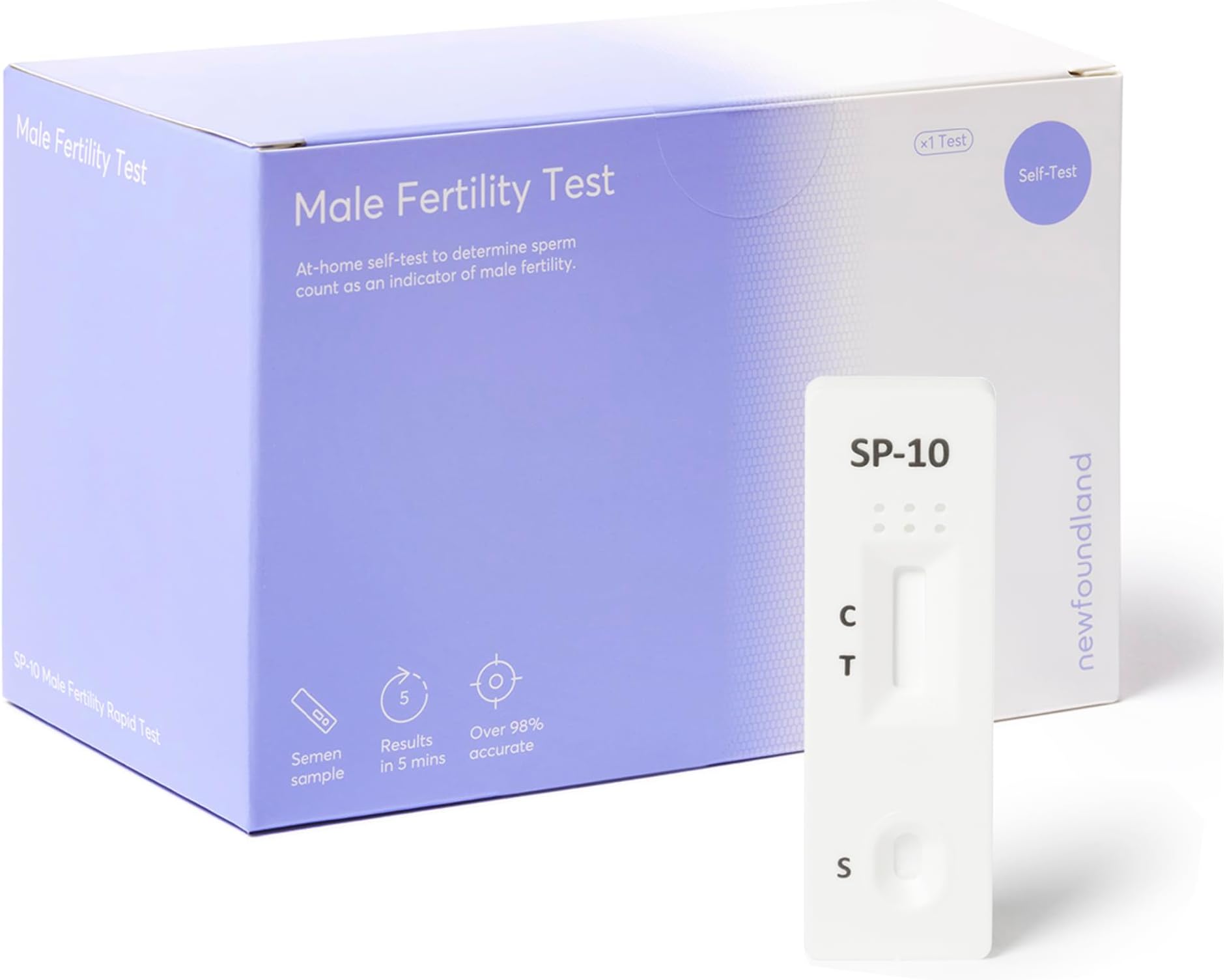 Newfoundland Male Fertility Test, Simple to Use Fertility Test for Men, Test Male Fertility in Under 5 Minutes, CE Certified Mens Fertility Test for Home Use,Single Test