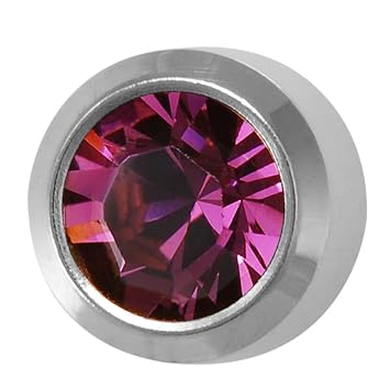 Studex February/Amethyst Mini 2mm Stainless Steel Bezel Setting Ear Piercing Stud Earrings Birthstone