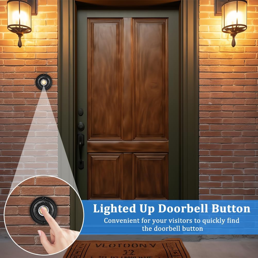 Round Doorbell Button Push Replacement Metal DoorBell Buttons Wall Mounted Door Bell Push Buttons for HomeUniversal Garage Door Opener Switch