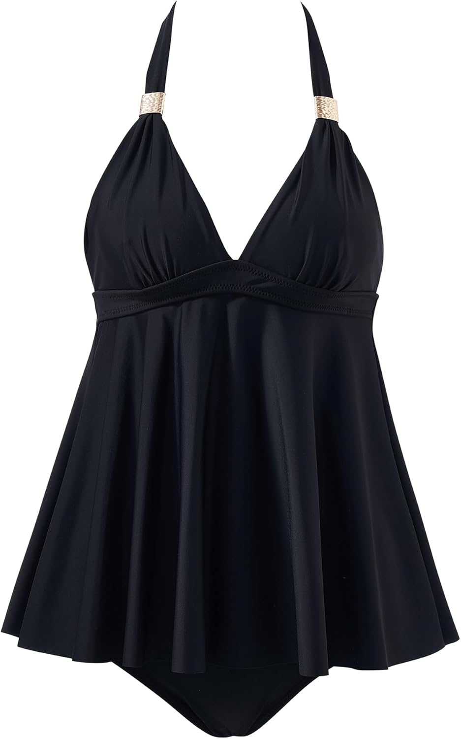 RXRXCOCO Women Halter Tankini Swimsuits Tummy Control Swimsuit Flowy V Neck Bathing Suits - Image 6