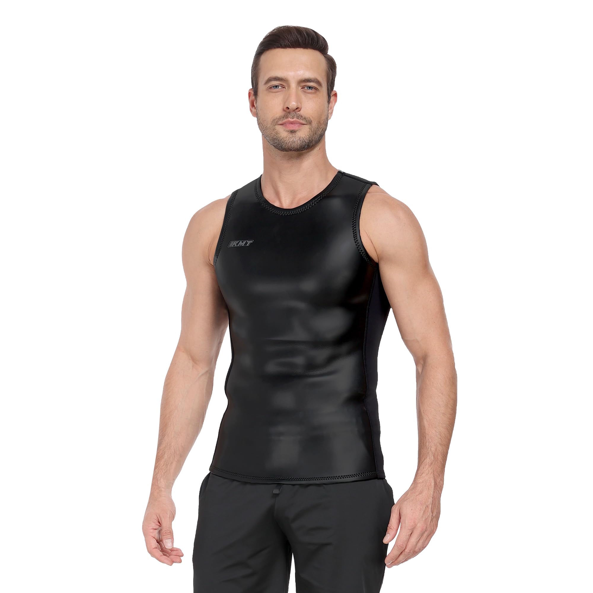 Photo 1 of KMT Wetsuit Vest Men, Sleeveless Wetsuits Upgrade CR Neoprene 2mm Wet Suit for Water Sports Kayaking Swimming Surfing Snorkeling Diving, Pull Over X-Small