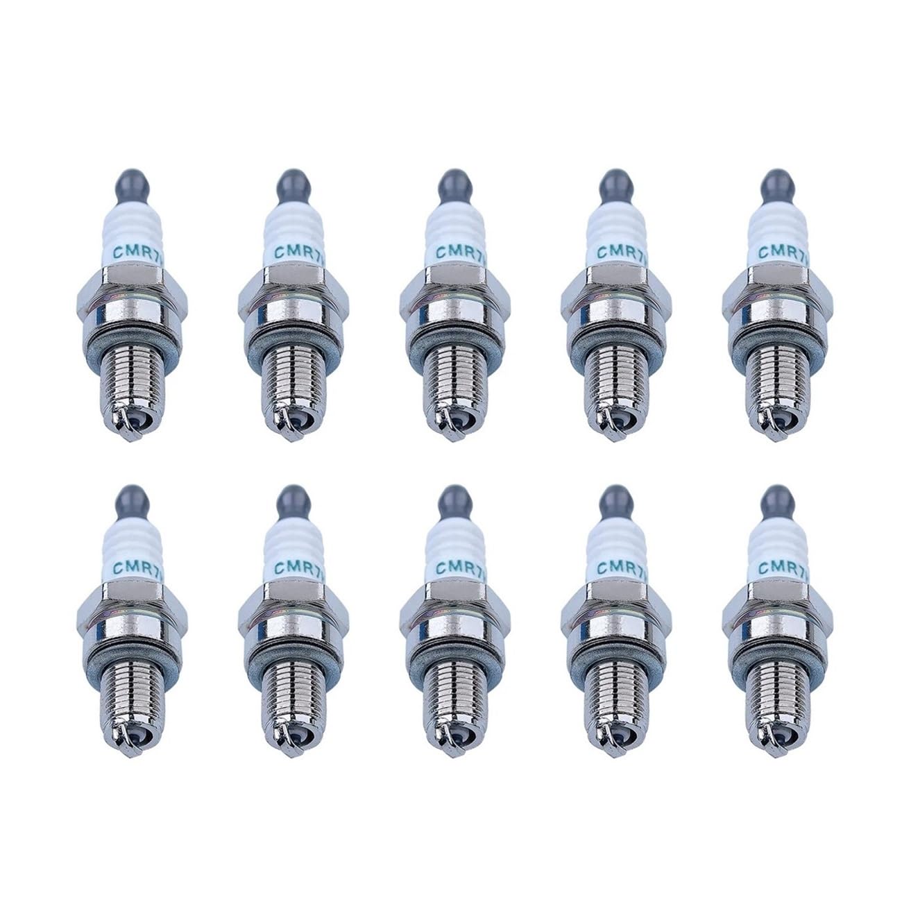 Lot de 10 Bougies d'allumage CMR7H for débroussailleuses RZ7C, compatibles avec Les modèles OEM 506615101 et 544260901