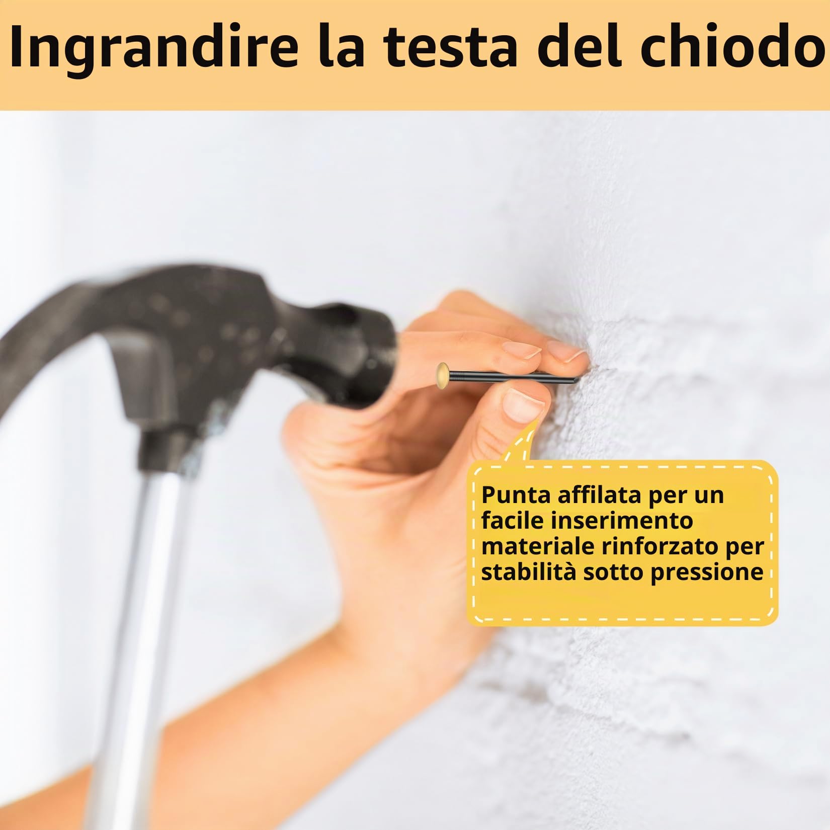 130 Pezzi Chiodi per Pareti in Cemento, Set di Chiodi in Acciaio per Calcestruzzo, Kit Chiodi, Chiodi per Appendere Quadri, Assortimento Chiodi per Intonaco Mattoni Legno, Set Chiodi in Acciaio