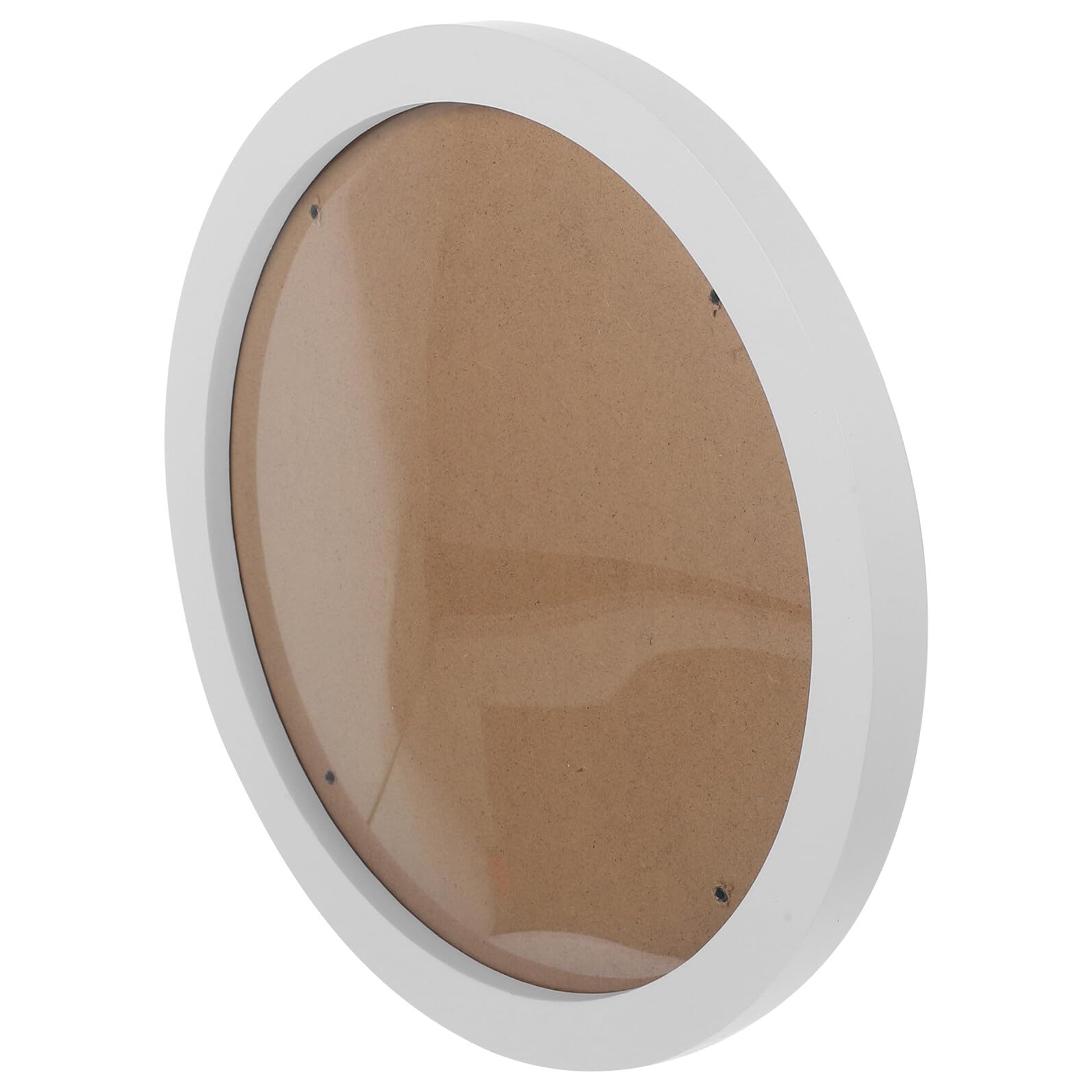 Wooden Round Photo Frame White Ledge 10 Inch Rustic Display Stand for Home Wall Décor