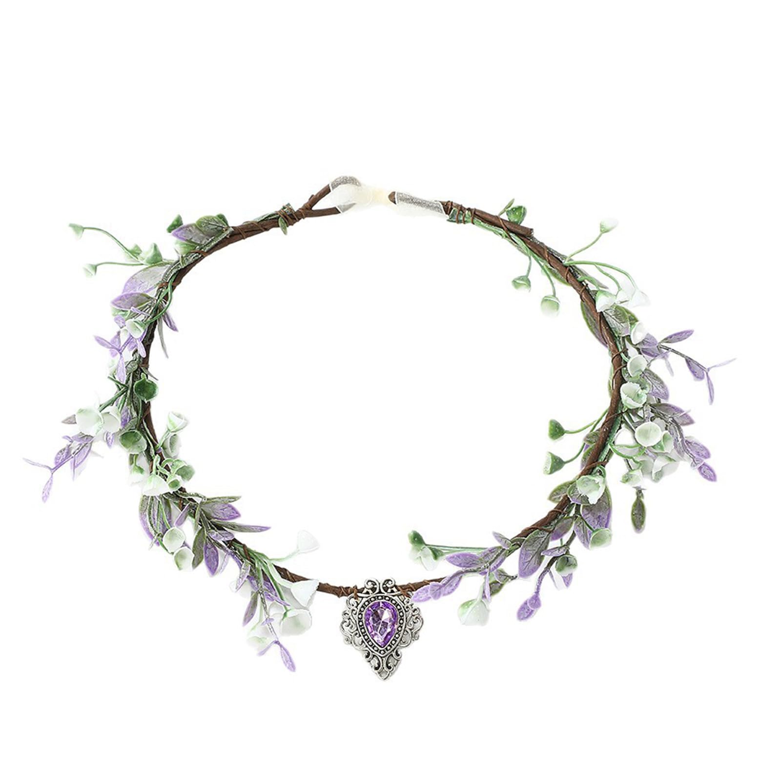 MICFENY Elegant Rhinestones Floral Headbands With Adjustable Ribbon Hair Decoration For Women Girls Special Occasion