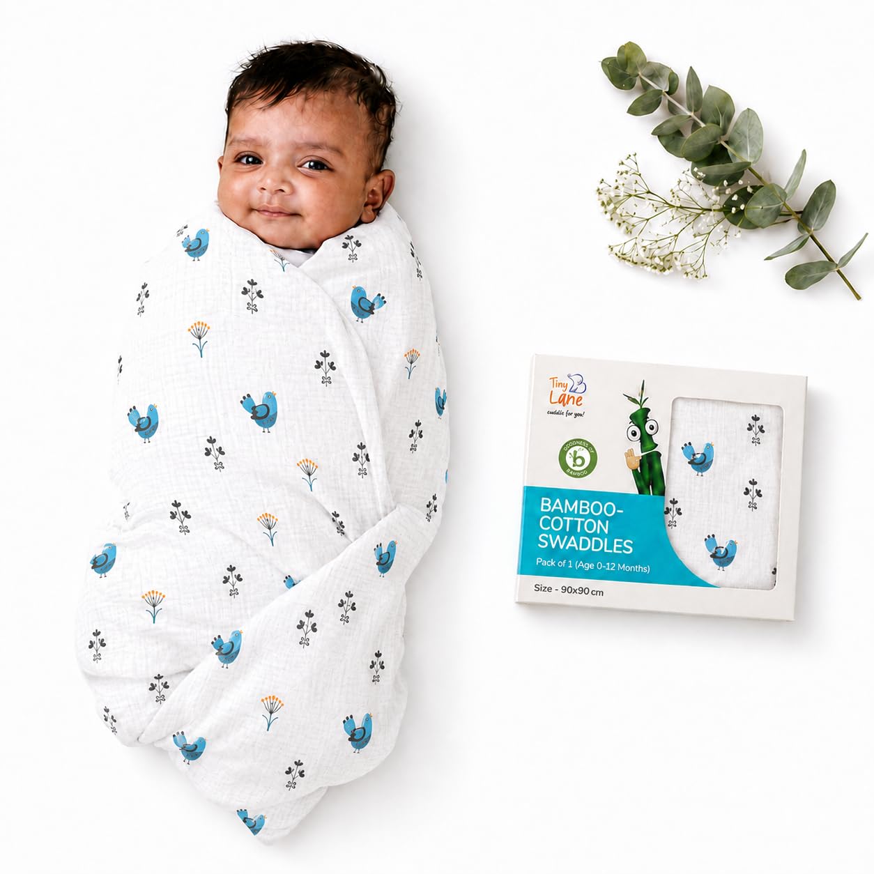 TinyLane Cotton Swaddle Wraps - Newborn Baby Set -15 TinyLane Cotton Swaddle Wraps - Newborn Baby Set -15