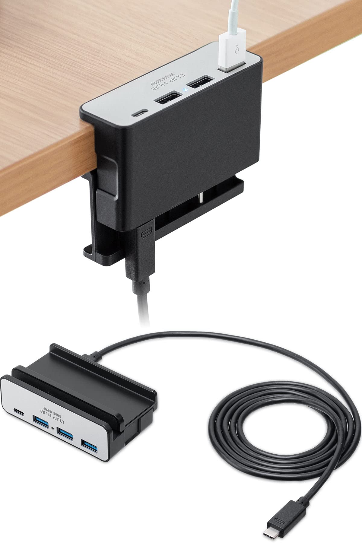 Amazon.co.jp: サンワダイレクト USBハブ クランプ USB-A×3・USB-C×1