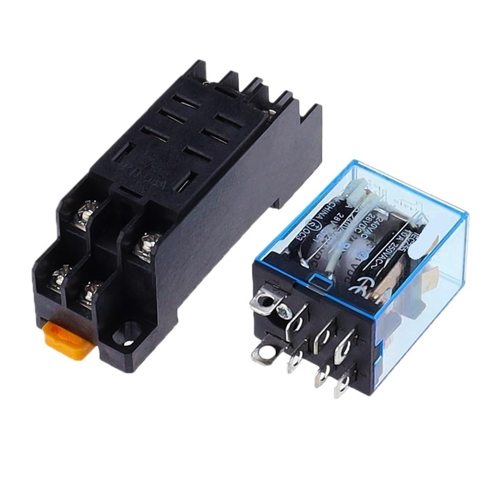 10set 12V 24V 110V 220V 380V AC bobina relé de potencia 8 pines HH62P con Base de enchufe(AC,12V)