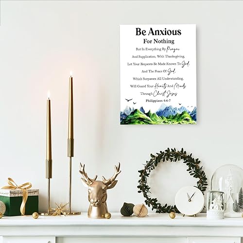 Miniatura 6 de OTINGQD Filipenses 46-7 Be Anxious for Nothing - Arte de pared, decoración de pared inspiradora cristiana, versículo bíblico religioso, arte de