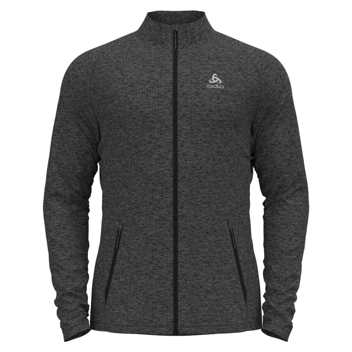 ODLO Men's FLI mid layer zip, dark grey melange, S