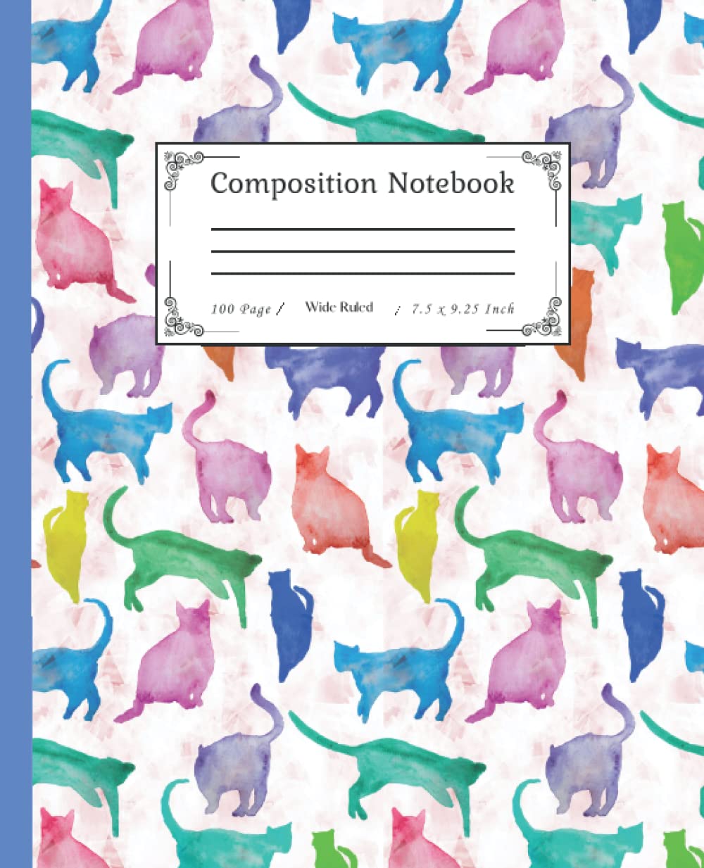 Cat Pattern Composition Notebook Wide Ruled: for kids, Girls & Boys, teens and adults kindergarten, preschool, elementary & High School