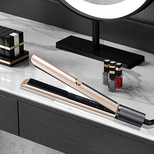 Miniatura 6 de Plancha para el cabello, plancha de pelo iónica de turmalina de cerámica, temperatura ajustable de 230 F a 450 F con pantalla LCD de temperatura,