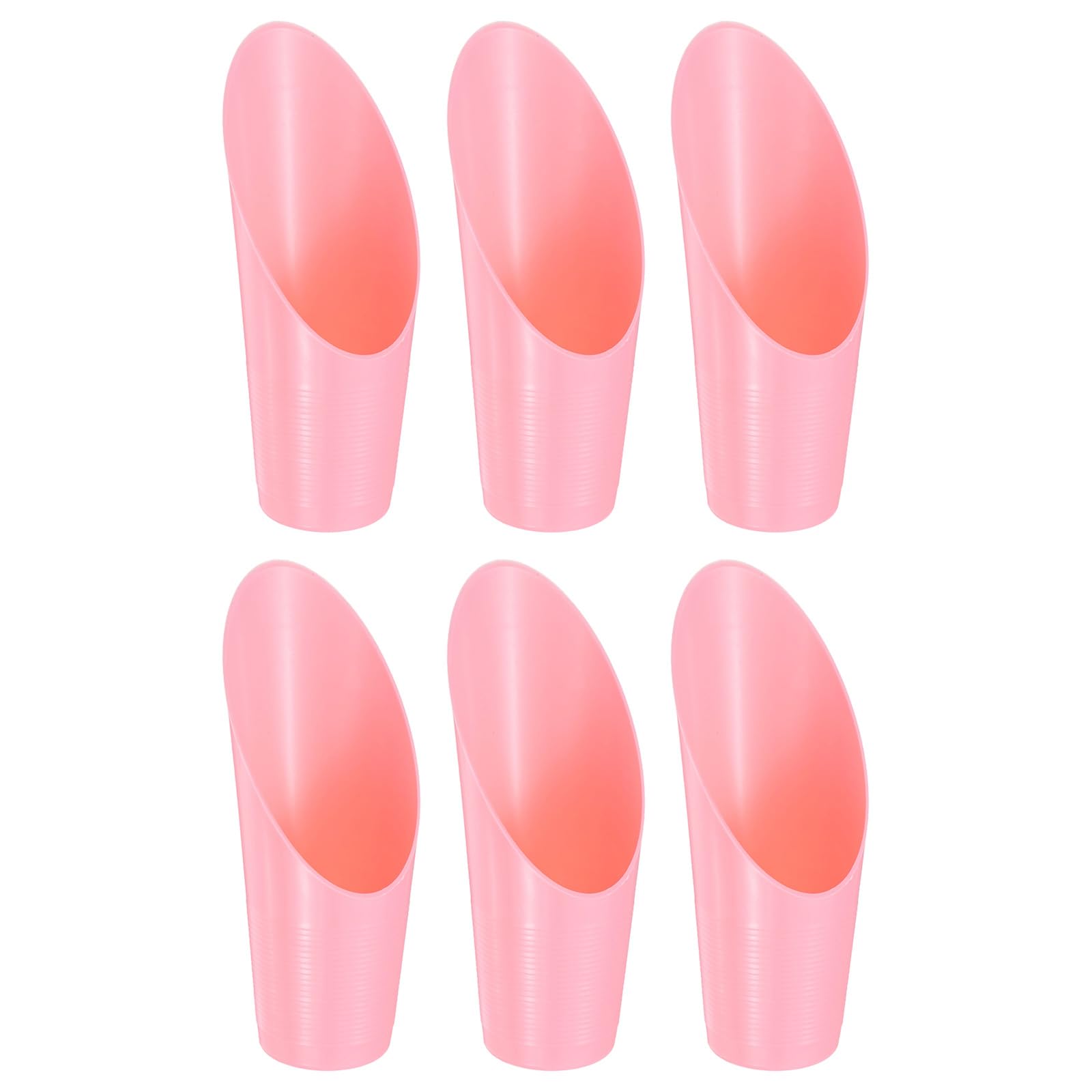 6-Pack Bonsai Soil Scoops, Plastic Garden Soil Scoops Bucket Shovel Potting Scoopers for Transplanting/Flower Planting/Plant Succulent, Colorful Small Gardening Tools [Pink]