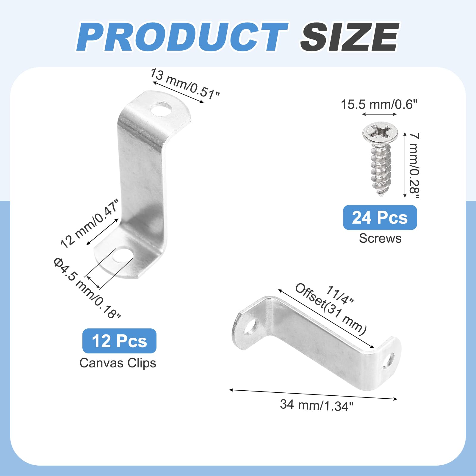 PATIKIL 1 1/4" Offset Canvas Clips - Image 2