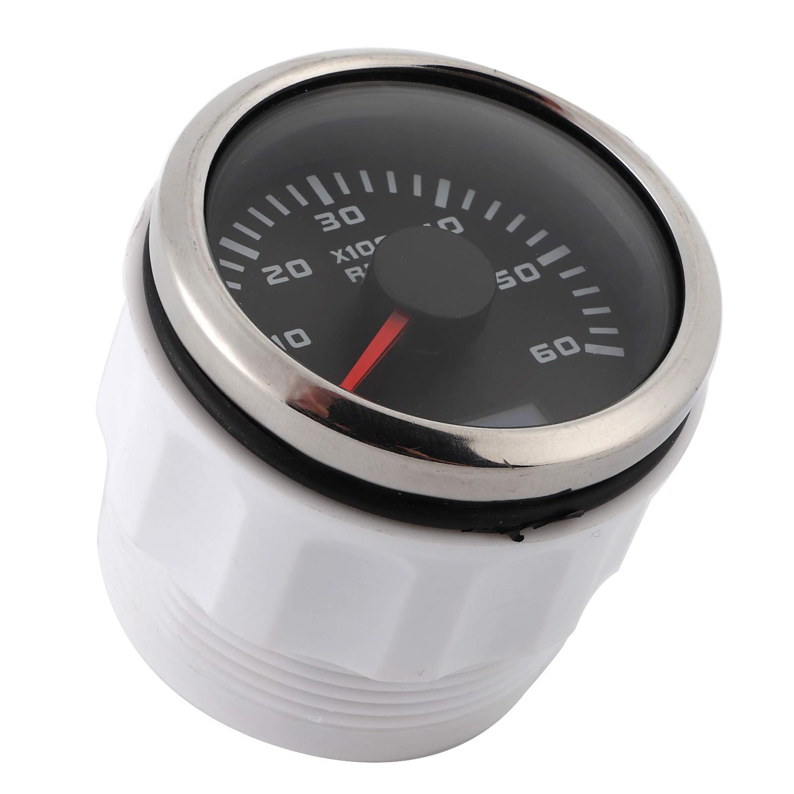 Yctze 52mm / 2in 6000RPM Compteur de Tournement, Compteur de Vitesse LCD Tacho Gauge pour Auto Hors-Bord Construction Machines Moto