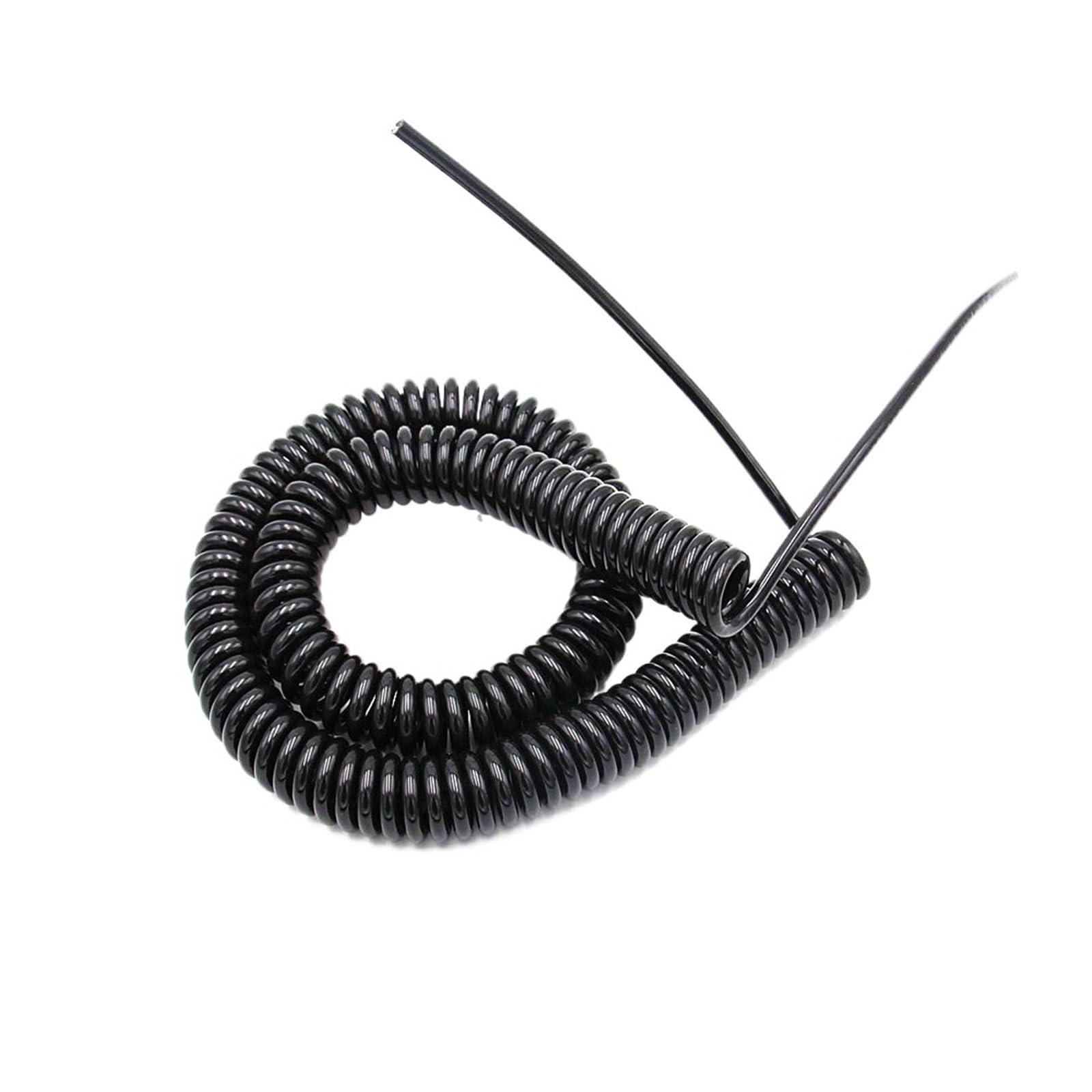 GPDNBIEU Spring wire, 2 Cores Expandable Power Cord Wire Black Spring Telescopic Spiral Cable Retractable Coil(2 core 24AWG,Line length 2.5meter)