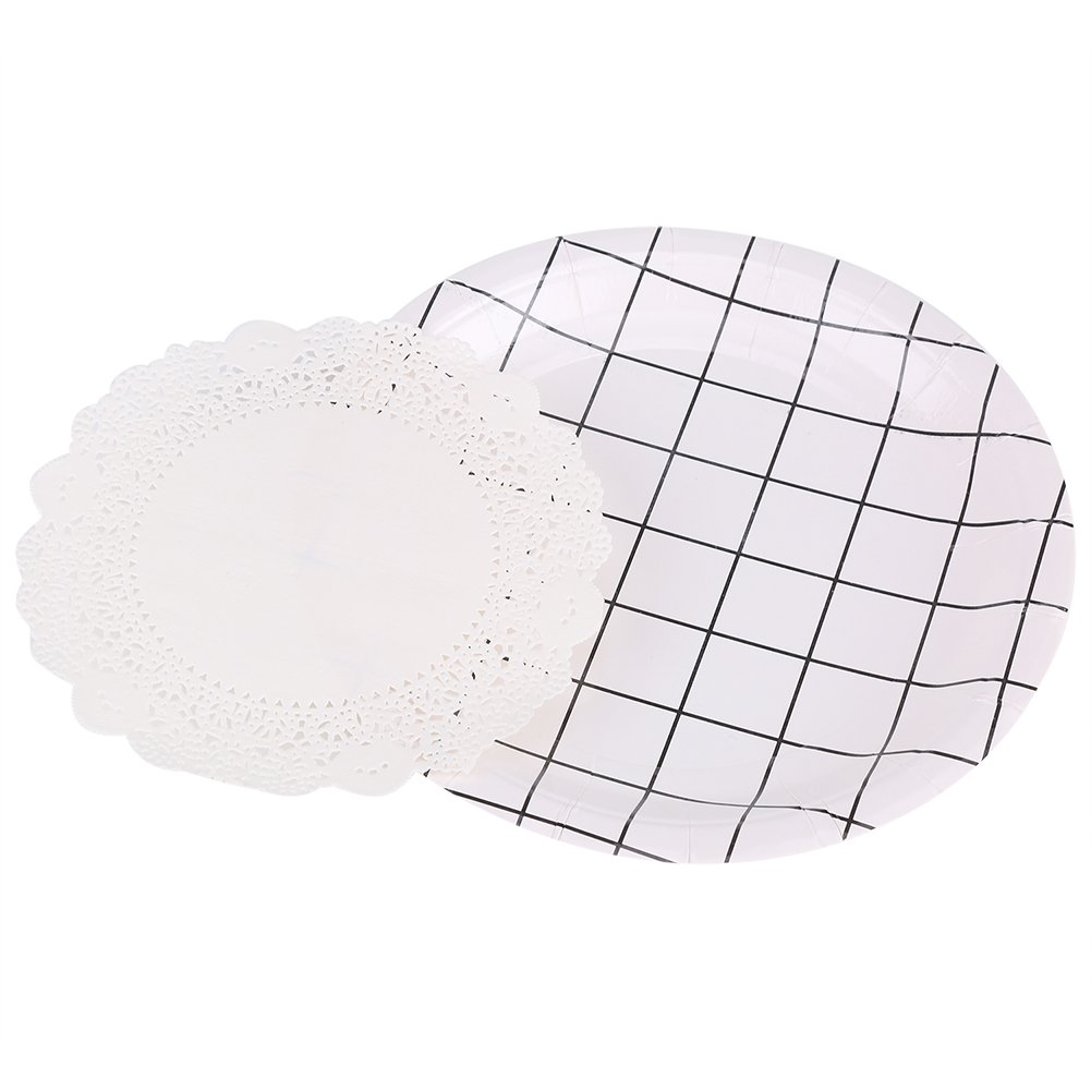 180Pcs Hollowed Decorative Paper Doilies Cake Mat Crafts Wedding Party Decoration (10.5 inches diameter 26.5cm)