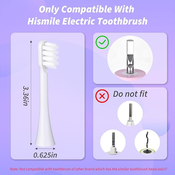 Toothbrush Replacement Heads Compatible with Hismile