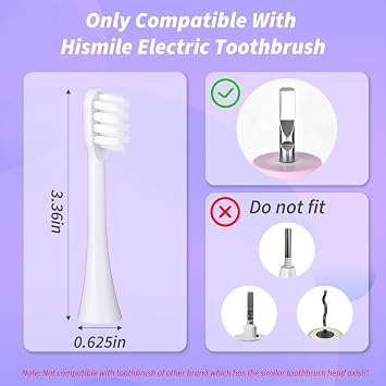Toothbrush Replacement Heads Compatible with Hismile