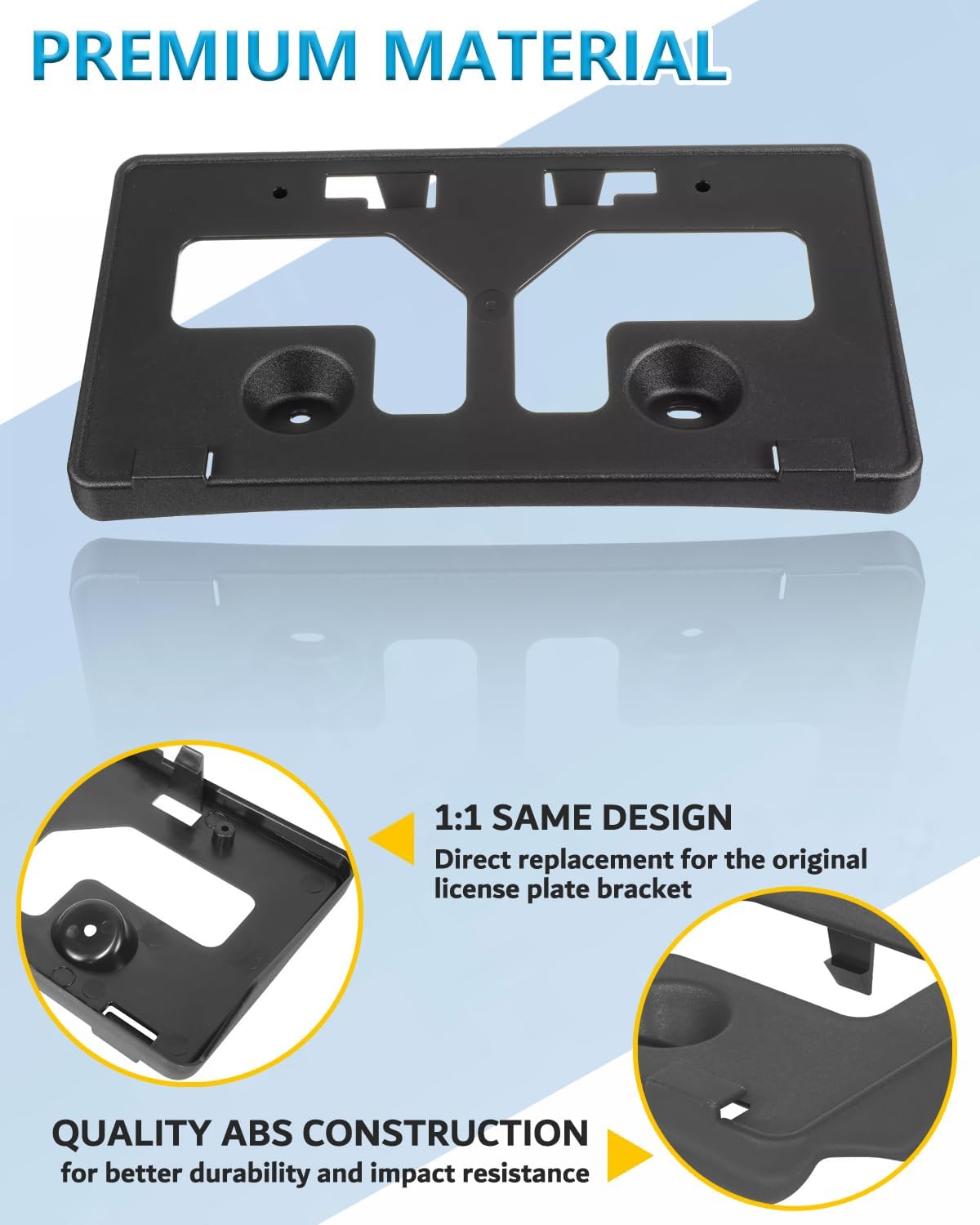 Front License Plate Frame for Ford Escape 2020 2021 2022 Front Bumper License Plate Holder Mounting Bracket Cover Replace # LJ6Z-17A385-AB Partslink # FO1068179