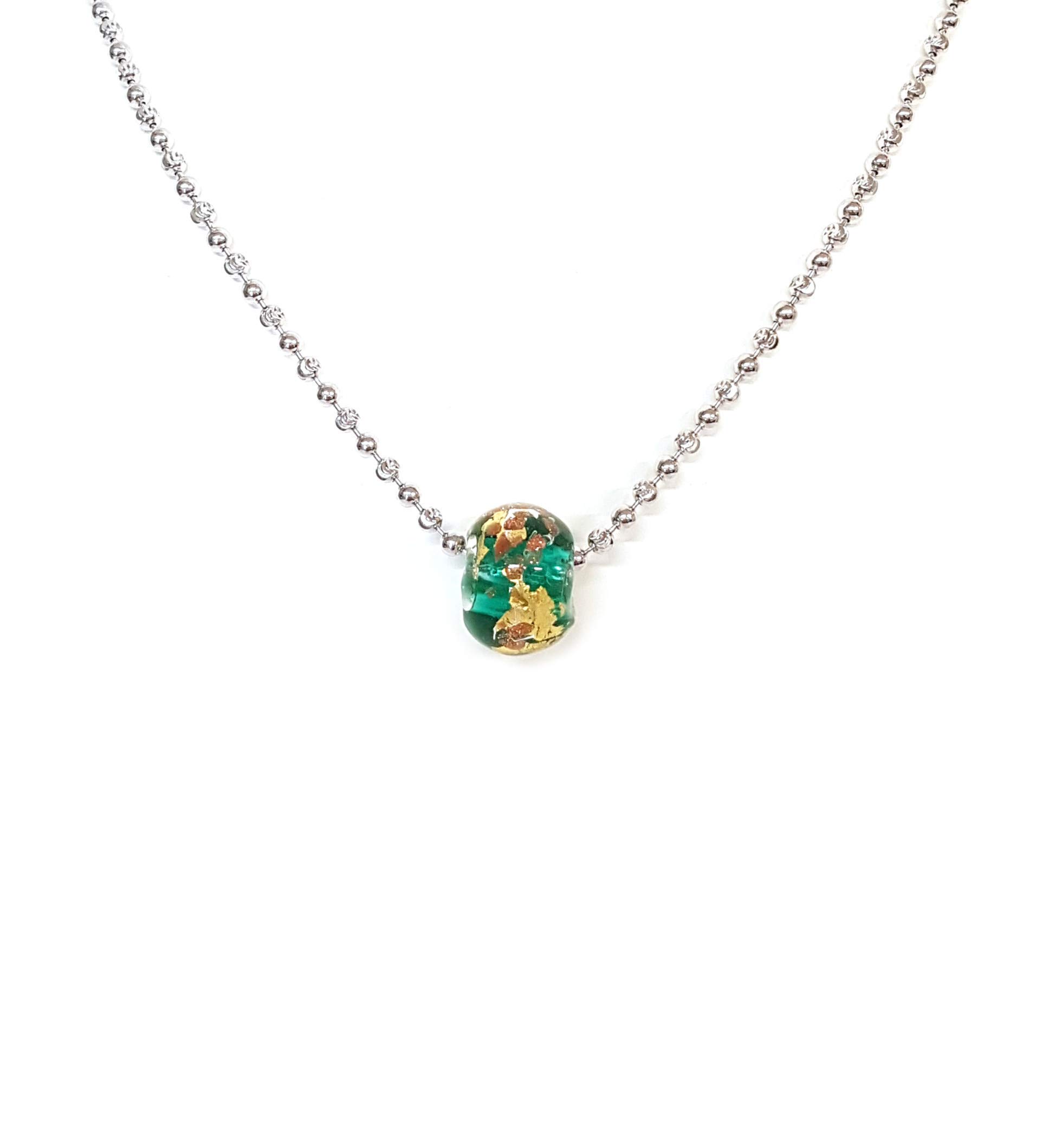 Venetiaurum - Collana per Donna In Argento Con Charm In Vetro Artistico Di Murano - Gioiello Made In Italy Certificato