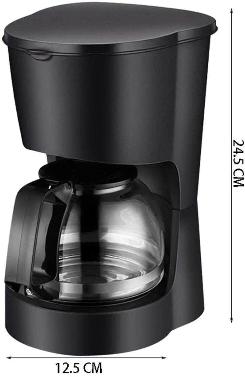 Macchina per caffè con Filtro, caffettiera a Goccia con Serbatoio dell'Acqua in Vetro da 600 ml, Funzione, Funzione di Riscaldamento Automatico, Risparmio energetico da 6