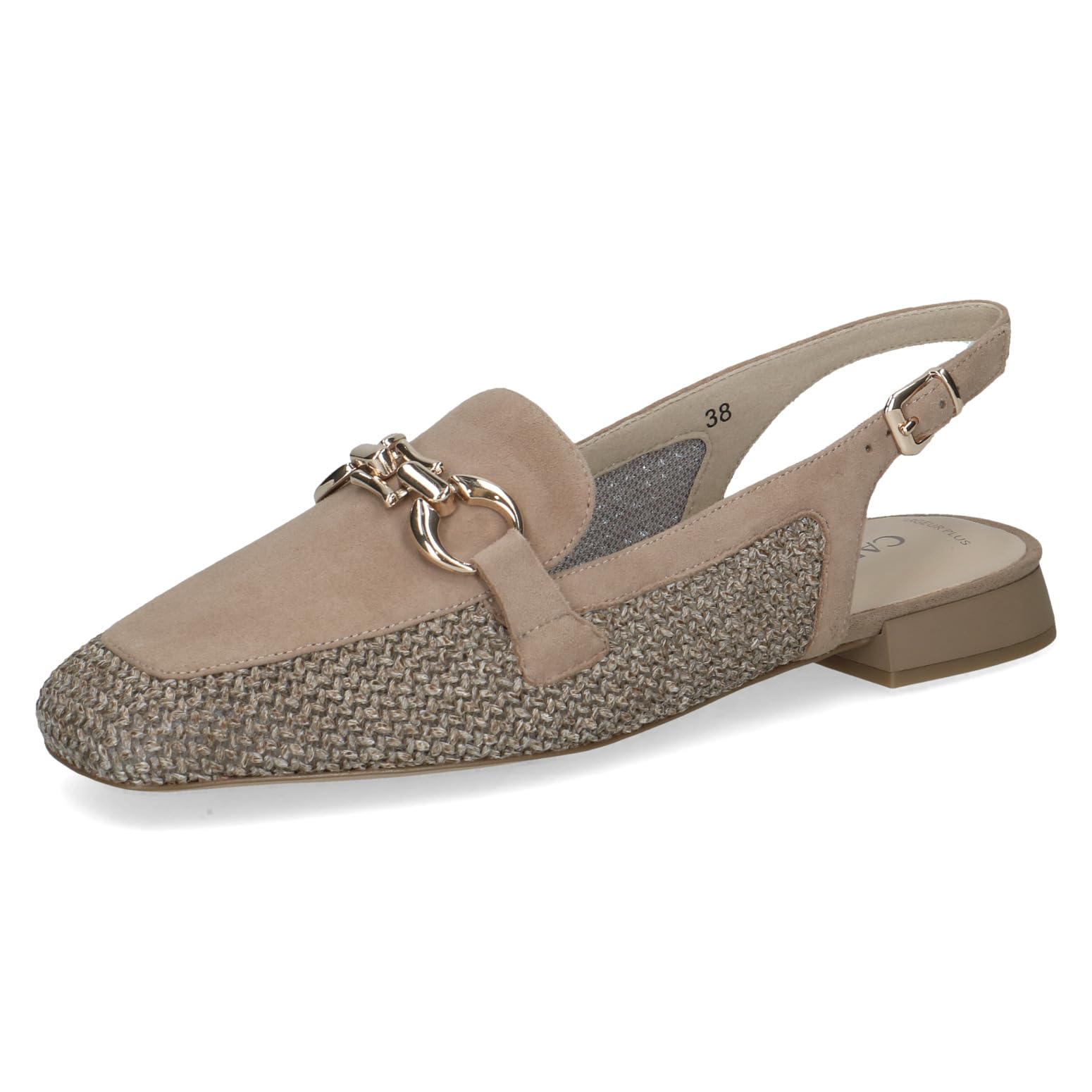 CAPRICE Women's ballerinas with heel, Brown (BARK COMB), 8 UK