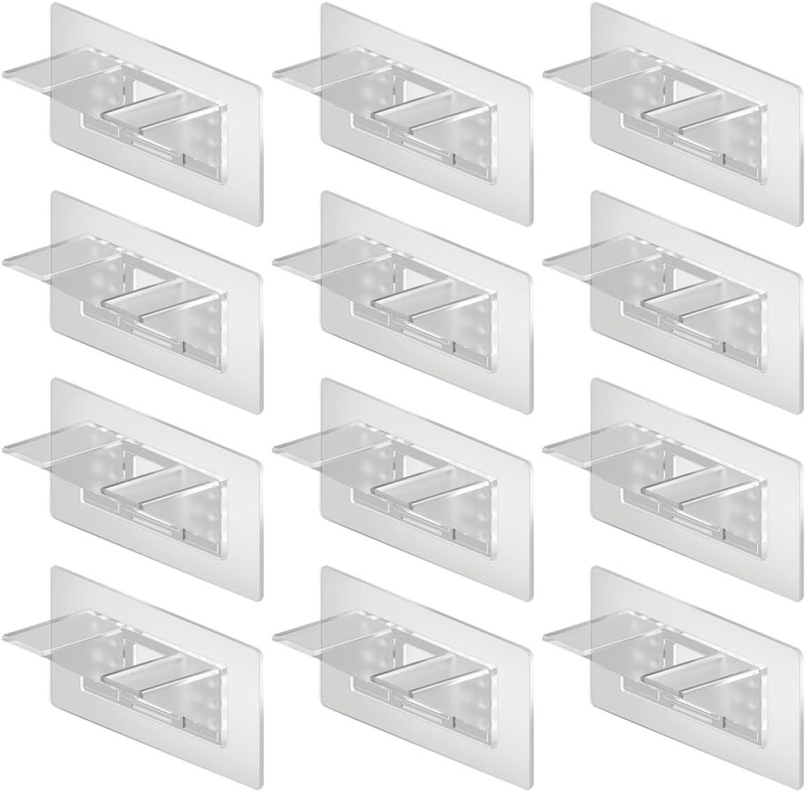 Stable Sturdy Acrylic Shelf Support Adhesive Punch Socket Holder No Nail Easy Install 12pcs Set