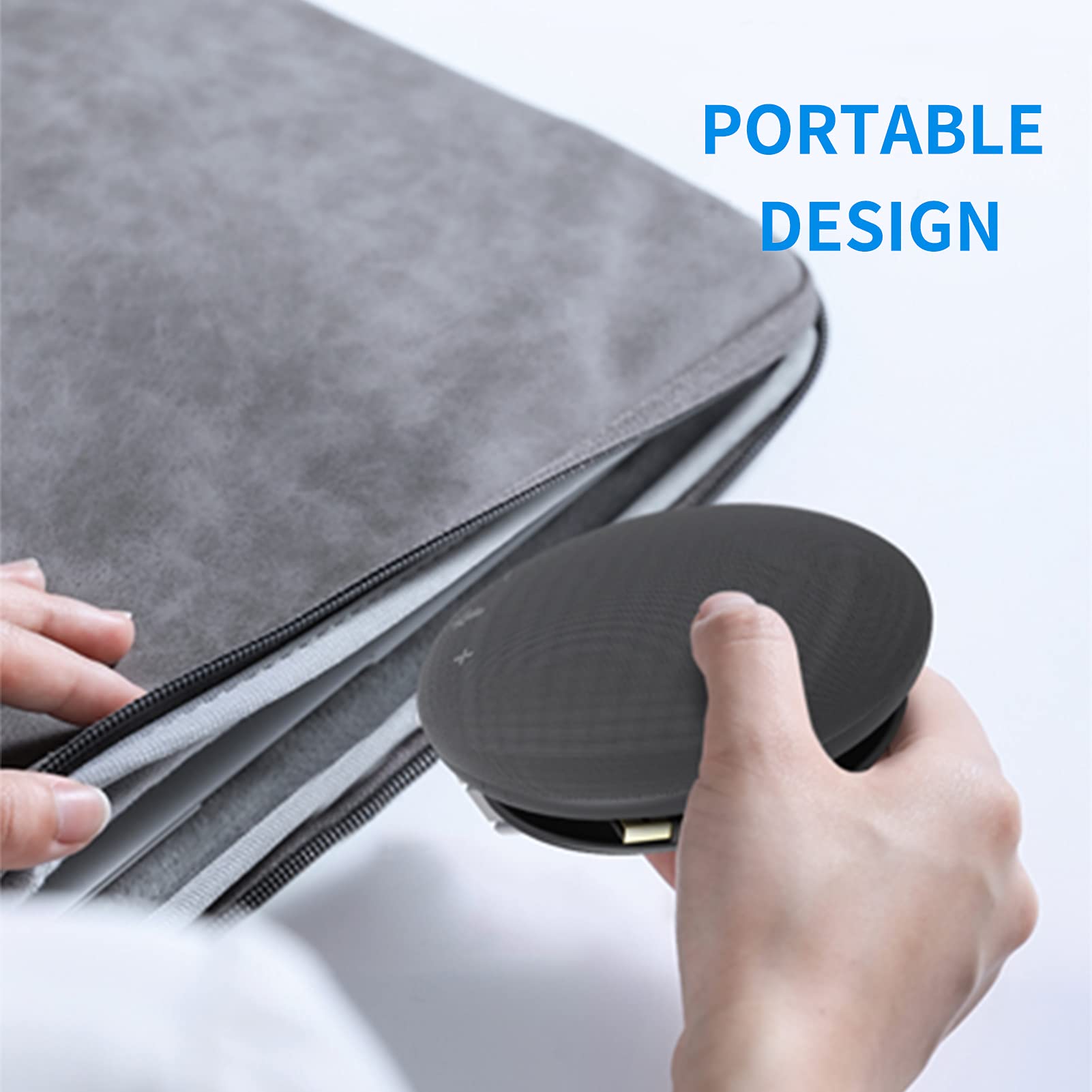 Microfono da conferenza BT portatile con microfono omnidirezionale a 360 gradi Altoparlante integrato Funzione mute Regolazione del volume per PC Computer portatile Telefono cellulare Home Office