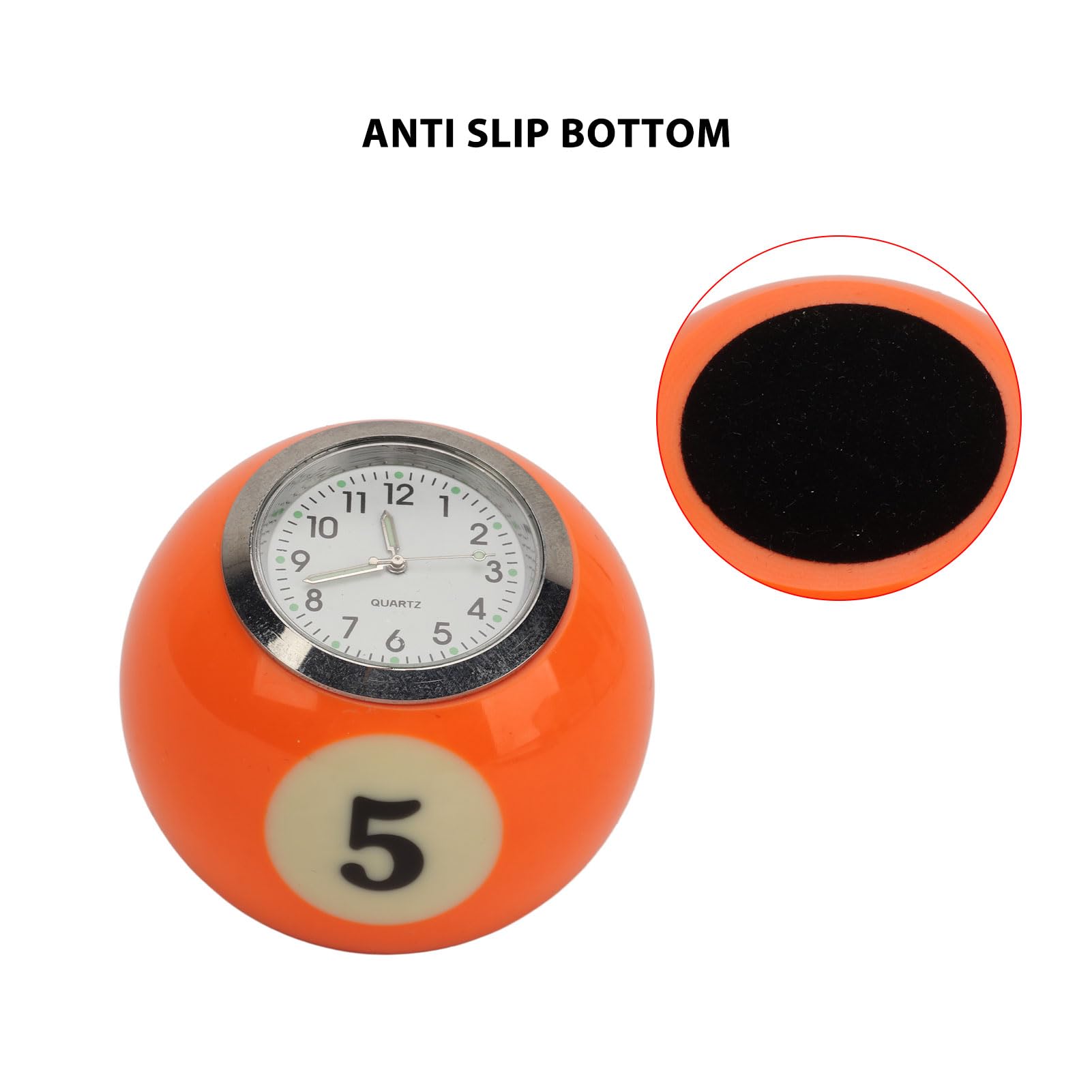 Horloge de Table, Horloge de Table en Forme de Boule en Résine, de Billard, Réveil, Décorative pour Bar, Maison, Camping-Car, Chevet