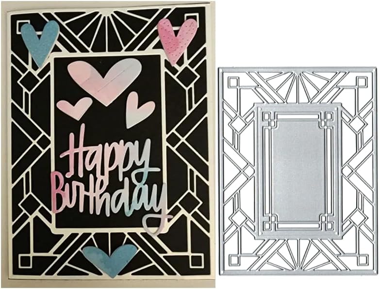 Troqueles de marco rectangular troquelados de metal, marco rectangular, plantillas de corte de metal para manualidades, álbumes de recortes, álbumes