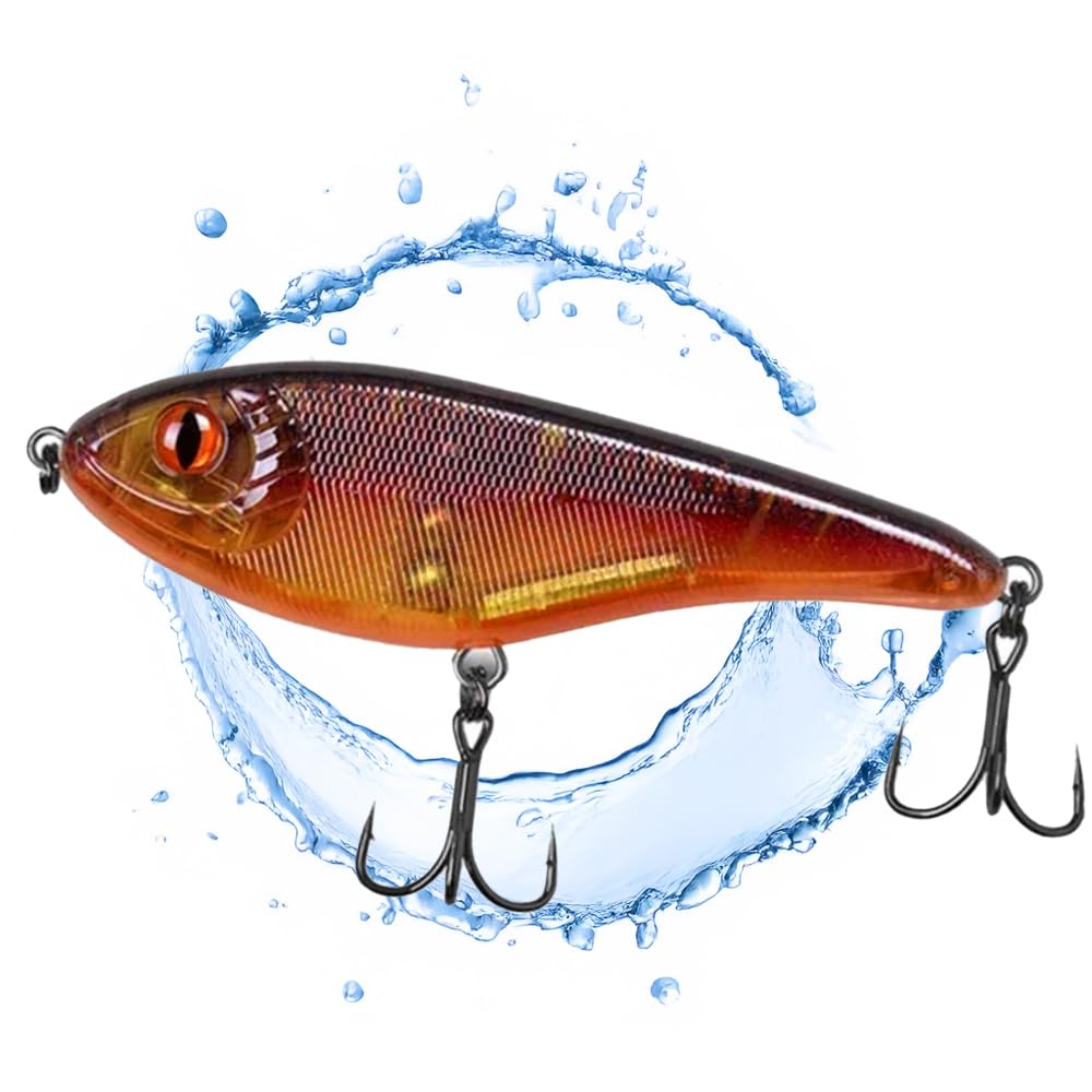 Jerkbait Hecht I 15cm, 80g Slow Sinking für große Hechte, Wobbler Jerkbait Hechtangeln, Kunstköder, Angelköder Raubfische, UV-aktive Jerkbaits
