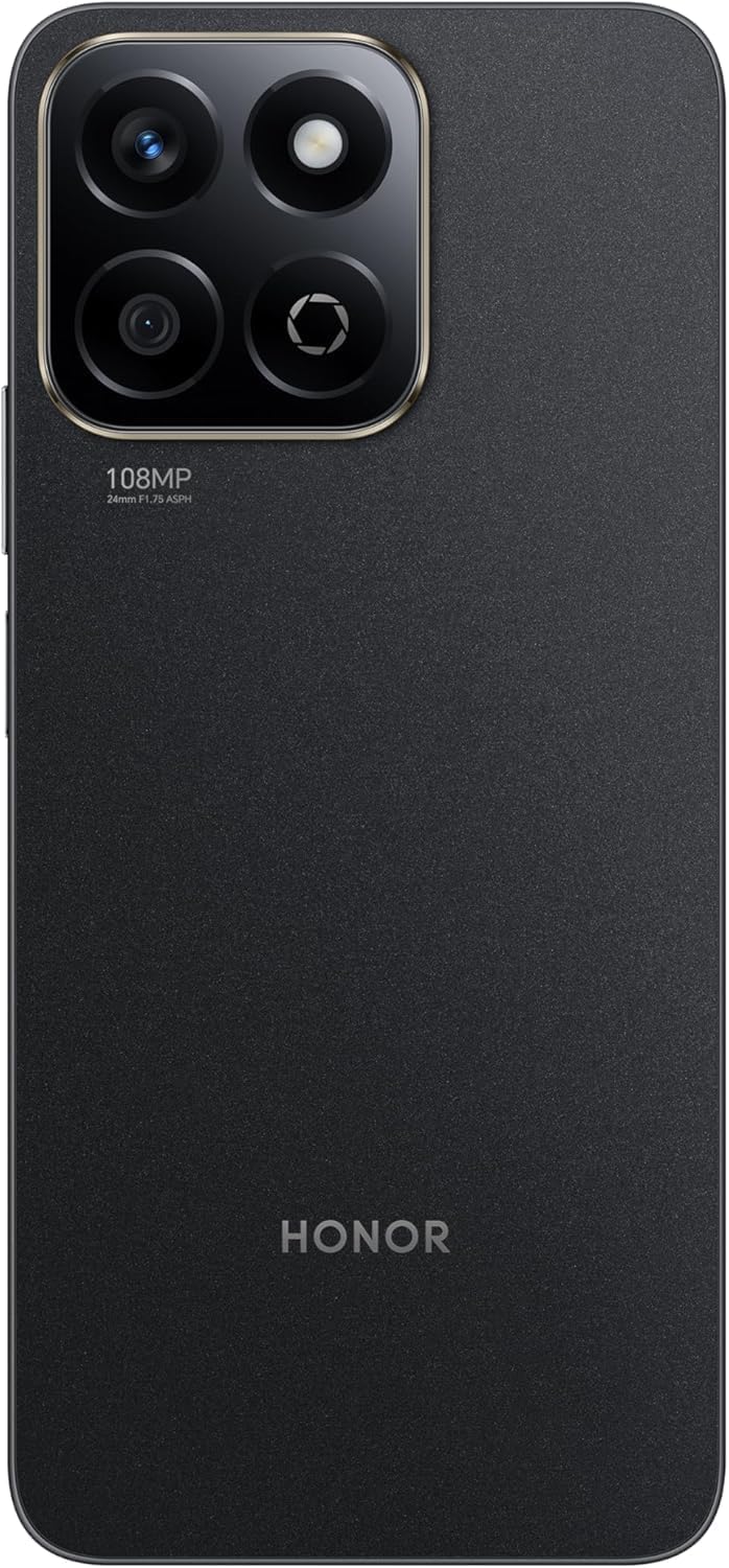 HONOR X7c Dual SIM | 16GB (8+8) RAM + 256GB Storage | 6.77" 120Hz Display | 108MP Dual Camera | 6000mAh Battery | Android 14 | Water-Resistant | Stereo Speakers | Fast Charging (Midnight Black)
