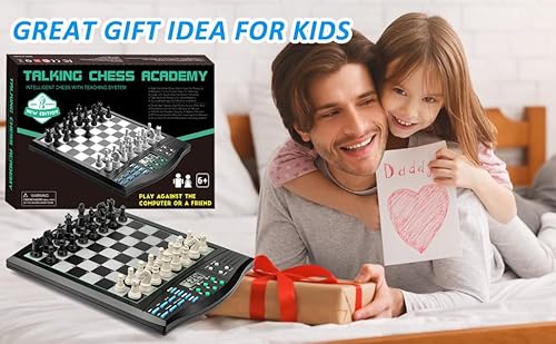 Jwschessun 001 Talking Chess Academy Electronic Chess Set, Magnetic Computer Chess Game thumb #4